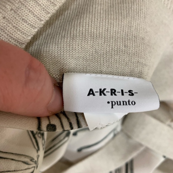 Akris Punto Cream Cardigan With Silk Matchstick Pattern - Picture 7 of 7